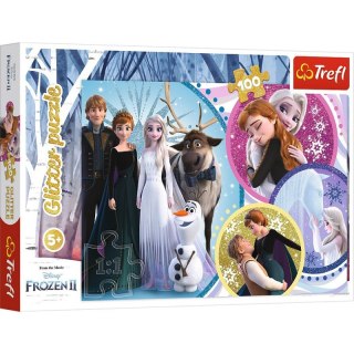 Puzzle 100 elementów Glitter W blasku miłości Frozen 2 Trefl