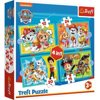 Puzzle 4w1 Wesoła ekipa Psiego Patrolu Trefl