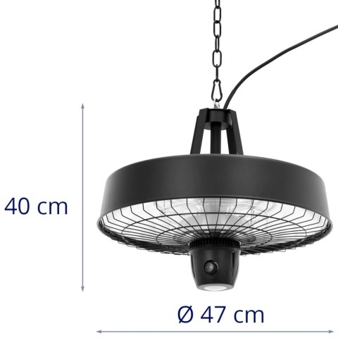 Lampa grzewcza tarasowa na podczerwień wisząca z pilotem 2100 W UNIPRODO