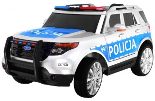 Auto SUV Policja na akumulator dla dzieci + Syreny + Światła + Megafon + Pilot + Wolny Start + EVA + Naklejki