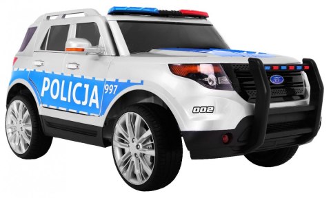 Auto SUV Policja na akumulator dla dzieci + Syreny + Światła + Megafon + Pilot + Wolny Start + EVA + Naklejki