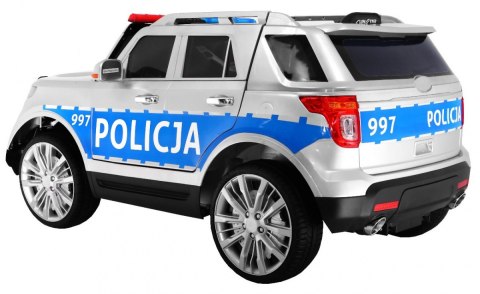 Auto SUV Policja na akumulator dla dzieci + Syreny + Światła + Megafon + Pilot + Wolny Start + EVA + Naklejki