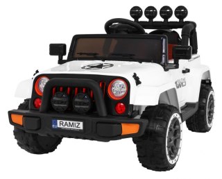 Auto Terenowe Full Time 4WD dla dzieci Biały + Napęd 4x4 + Pilot + Audio LED + Schowek