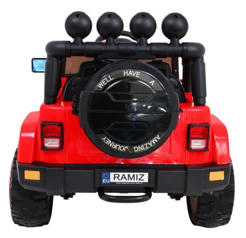 Auto Terenowe Full Time 4WD dla dzieci Czerwony + Napęd 4x4 + Pilot + Audio LED + Schowek