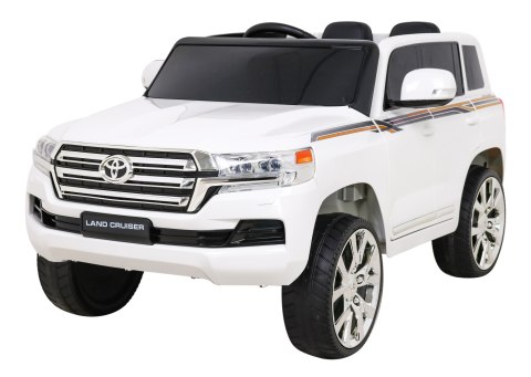Toyota Land Cruiser na akumulator Biały + Pilot + Schowek + EVA + Wolny Start + LED MP3