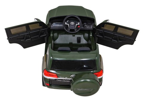 Toyota Land Cruiser na akumulator Zielony + Pilot + Schowek + EVA + Wolny Start + LED MP3