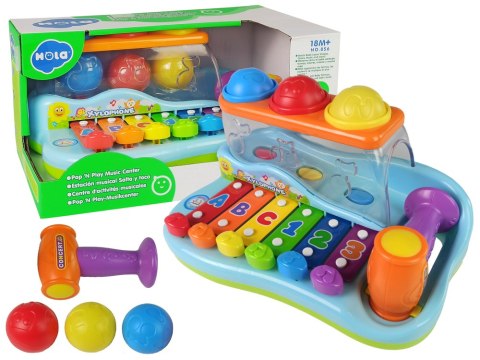 Edukacyjne Cymbałki Dla Malucha Młoteczek 6 Tonów Niebieskie LEAN Toys