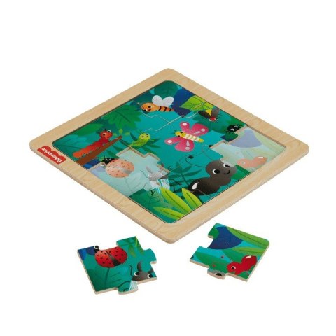 Puzzle drewniane, owady Fisher Price