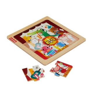 Puzzle drewniane, zwierzątka Fisher Price