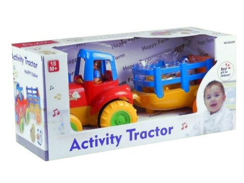 Traktor Przyczepa Zwierzątka Gra Świeci Odgłosy LEAN Toys