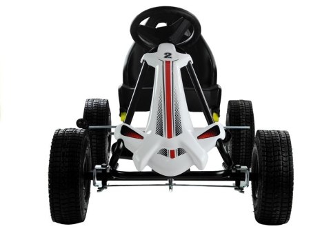 Gokart Biało-Czarny Monster Na Pedały Pompowane Koła LEAN Toys