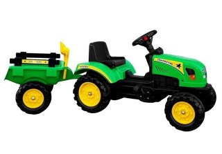 Traktor Branson z Przyczepą Zielony Pedały 135 cm LEAN Toys