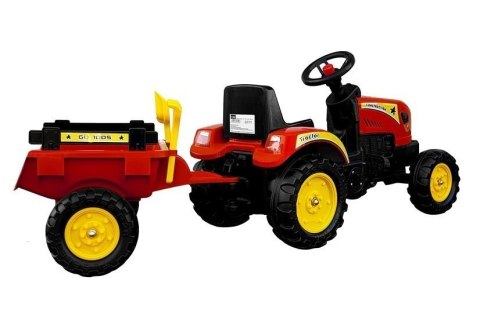 Traktor Branson z Przyczepą czerwony Pedały 135 cm LEAN CARS