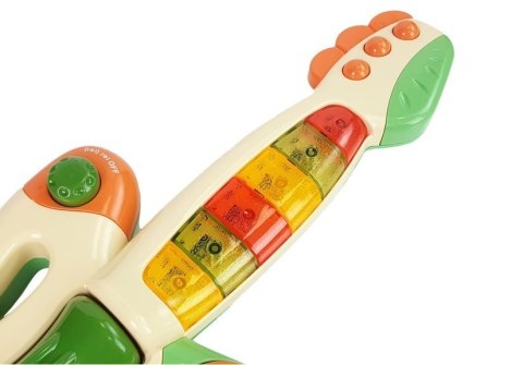 Interaktywna Gitara Pianinko Dla Dzieci Dźwięk Światło Zielona LEAN Toys