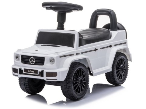 Jeździk Mercedes G-Class 652 Biały Dźwięk Klaksonu Silnika LEAN Toys