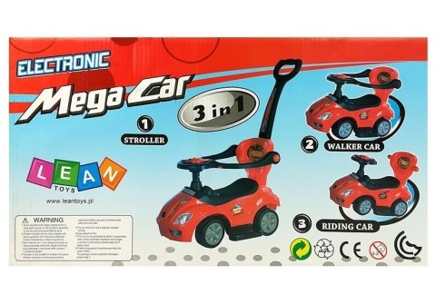 Jeździk z Pchaczem Mega Car 3w1 Żółty LEAN Toys