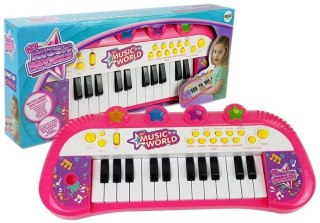 Pianinko Keyboard 24 klawisze Różowe LEAN Toys