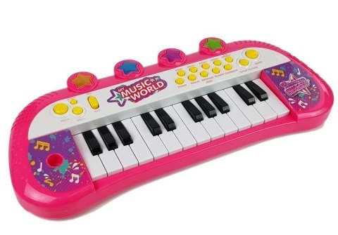 Pianinko Keyboard 24 klawisze Różowe LEAN Toys