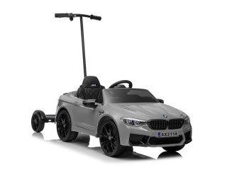 Auto Na Akumulator BMW M5 Z Platformą Dla Rodzica Srebrne Lakierowane LEAN CARS