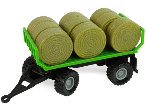 Traktor z Przyczepka Bale Siana Dźwięk Zielony LEAN Toys