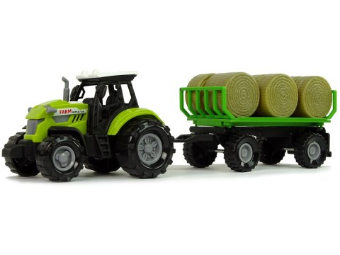 Traktor z Przyczepka Bale Siana Dźwięk Zielony LEAN Toys