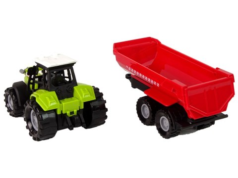 Zielony Traktor z Czerwoną Przyczepką Dźwięk LEAN Toys