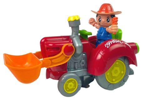 Interaktywny Traktor Koparka Na Baterie Muzyka Światła LEAN Toys