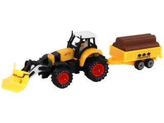 Traktor Z Przyczepą Koparka Spychacz Maszyna Rolnicza Żółta LEAN Toys