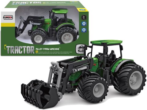 Traktor Zielony 1:24 Rolnik Łyżko Krokodyle Łyżka Gumowe Koła LEAN Toys