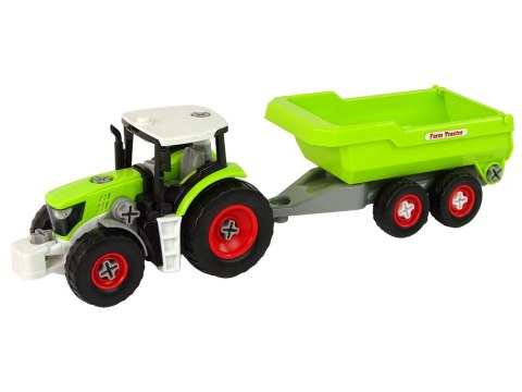 Traktor z Naczepą do Rozkręcania Zielony LEAN Toys