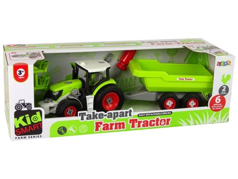 Traktor z Naczepą do Rozkręcania Zielony LEAN Toys