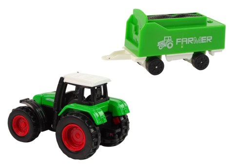 Zestaw Farma Traktor Przyczepa Koń Stajnia 1:64 LEAN Toys