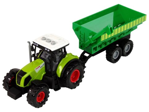 Zestaw Traktor z Maszynami Przyczepa Cysterna Dźwięki LED LEAN Toys