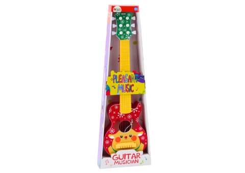 Gitara Zabawkowa Dla Dzieci Regulacja Strun Renifer Czerwona LEAN Toys