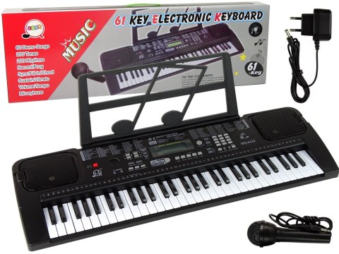 Keyboard Z Mikrofonem Instrument Muzyczny Czarny LEAN Toys