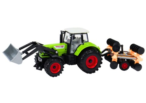 Traktor Rolniczy Koparka Z Broną Talerzową Napęd Zielony LEAN Toys