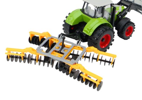 Traktor Rolniczy Koparka Z Broną Talerzową Napęd Zielony LEAN Toys