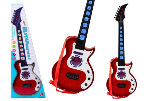 Gitara Elektryczna Dla Dzieci Światła Melodie Czerwona LEAN Toys