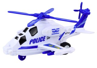 Helikopter Policyjny Biały lub Czarny Napęd Frykcyjny Światło i Dźwięk LEAN TOYS