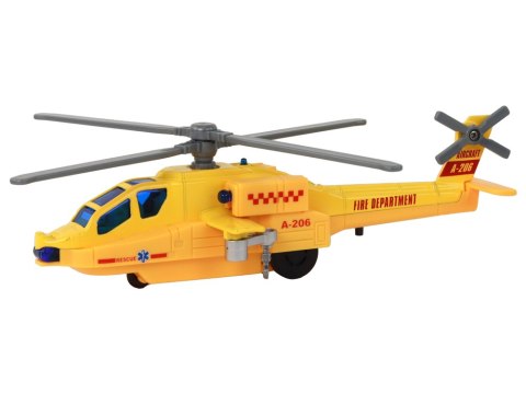 Helikopter Śmigłowiec Aluminiowy Ratunkowy Z Napędem Mix Dźwięk Światła LEAN Toys