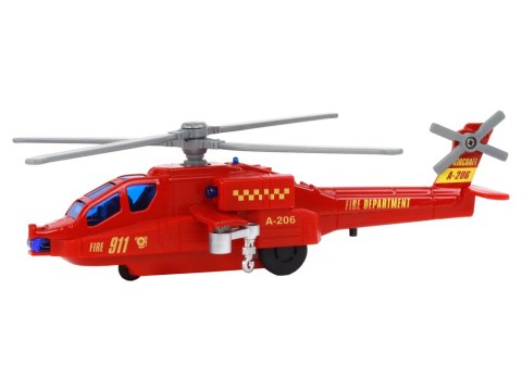 Helikopter Śmigłowiec Aluminiowy Ratunkowy Z Napędem Mix Dźwięk Światła LEAN Toys