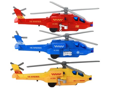 Helikopter Śmigłowiec Aluminiowy Ratunkowy Z Napędem Mix Dźwięk Światła LEAN Toys