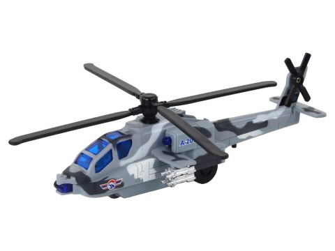 Helikopter Wojskowy Śmigłowiec Militarny Aluminiowy Mix Dźwięk Światła LEAN Toys