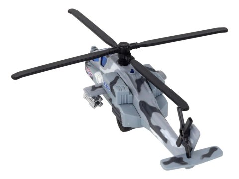 Helikopter Wojskowy Śmigłowiec Militarny Aluminiowy Mix Dźwięk Światła LEAN Toys