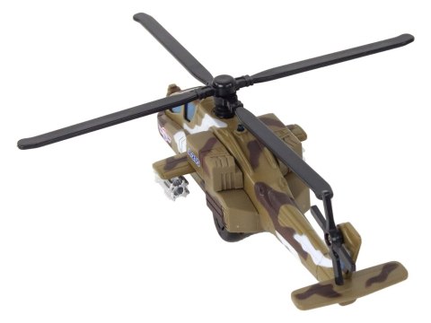 Helikopter Wojskowy Śmigłowiec Militarny Aluminiowy Mix Dźwięk Światła LEAN Toys