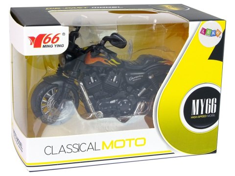 Motocykl Champion Czarny 1:14 Napęd Pull-Back Dźwięk Światła LEAN Toys