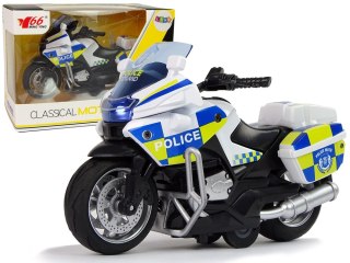 Motocykl Policyjny 1:14 Napęd Pull-Back Dźwięk Światła LEAN Toys