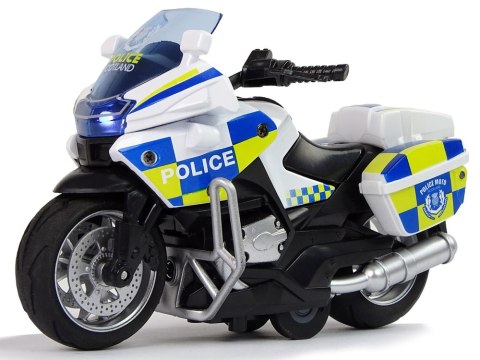 Motocykl Policyjny 1:14 Napęd Pull-Back Dźwięk Światła LEAN Toys