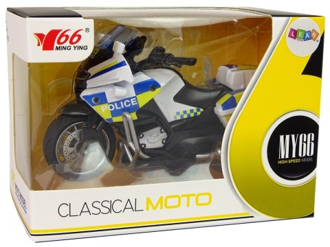 Motocykl Policyjny 1:14 Napęd Pull-Back Dźwięk Światła LEAN Toys