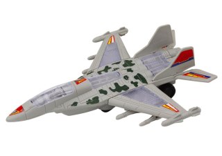 Myśliwiec Militarny F35 Jeżdżący Światła Dźwięki Szary LEAN Toys